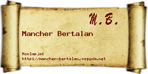Mancher Bertalan névjegykártya
