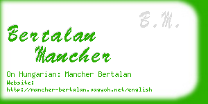 bertalan mancher business card